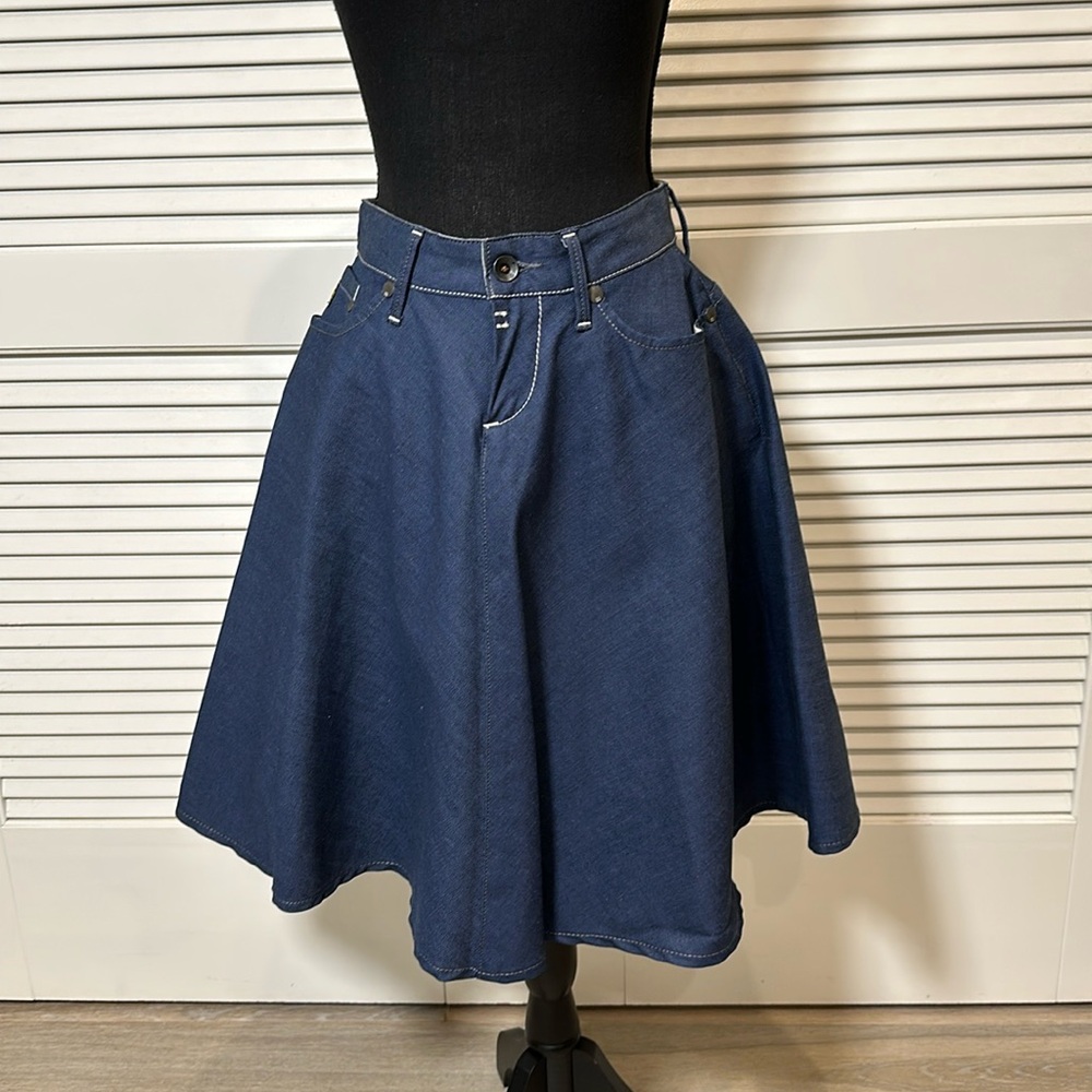 G-Star RAW Denim Skirt – Half-Circle Cut (Size 26, Very Good Condition)